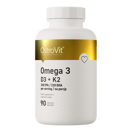 OstroVit Omega 3 D3+K2 90 Kapseln