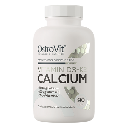 OstroVit Vitamin D3 + K2 + Calcium 90 Tabletten