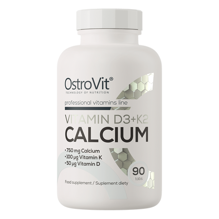 OstroVit Vitamin D3 + K2 + Calcium 90 Tabletten
